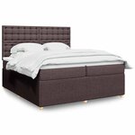 vidaXL Sommier à lattes de lit avec matelas Marron foncé 200x200 cm