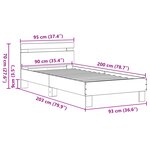 vidaXL Cadre de lit en chêne artisanal 90x200 cm  fait en bois d'ingénierie.