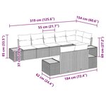 vidaXL Salon de jardin 8 pièces avec coussins en poly rattan beige et acacia