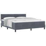 vidaXL Lit à ressorts avec matelas Gris foncé 180 x 200 cm Velours
