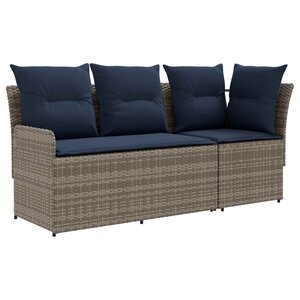 vidaXL Sofa de jardin avec accoudoirs et sofa d'angle 2 Pièce Rotin PE