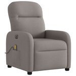 vidaXL Fauteuil de massage inclinable électrique Taupe Tissu