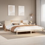 vidaXL Lit bibliothèque sans matelas 200x200 cm bois massif de pin