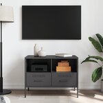 vidaXL Meuble TV noir 68x39x50 5 cm acier