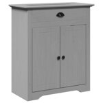 vidaXL Meubles de salle de bain 3 Pièces BODO gris bois de pin massif