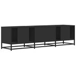 vidaXL Meuble TV noir 160x35x41 cm bois d'ingénierie et métal