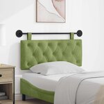 vidaXL Tête de lit suspendue Avec lumière LED Vert clair Velours