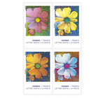 Carnet 12 timbres - Fleurs Cosmos - Lettre Verte
