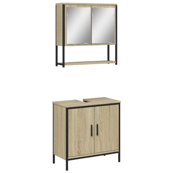 vidaXL Ensemble de meubles de salle de bain 2 Pièces chêne sonoma