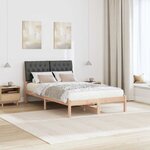 vidaXL Cadre de lit avec tête de lit rembourrée Marron 120 x 190 cm