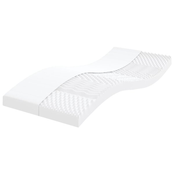 vidaXL Matelas en mousse blanc 100x220 cm 7 zones dureté 20 ILD