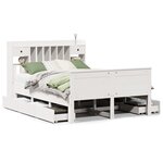 vidaXL Lit bibliothèque sans matelas blanc 150x200 cm bois pin massif