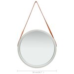 vidaXL Miroir mural avec sangle 50 cm Argenté