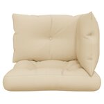 vidaXL Coussins de palette lot de 3 beige tissu