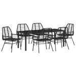 vidaXL Ensemble de salle à manger de jardin 7 pièces Rattan PE Noir