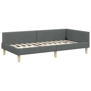 vidaXL Cadre de lit d'angle Autre Gris foncé 90 x 200 cm
