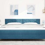 vidaXL Tête de lit avec tête de lit Bleu foncé 180 cm Velours
