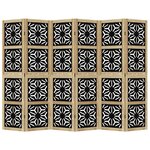 vidaXL Cloison de séparation 6 panneaux marron noir paulownia massif