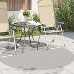 vidaXL Tapis de surface Rond HUARTE Crème Ø 200 CM Polyester