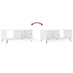 vidaXL Table basse Blanc brillant 90x50x40 cm Bois d'ingénierie