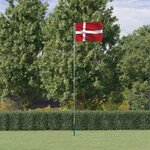 vidaXL Drapeau du Danemark et mât 5 55 m Aluminium