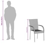 vidaXL Chaises empilables d'extérieur lot de 4 Gris Résine tressée