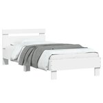 vidaXL Cadre de lit sans matelas avec tête de lit blanc 75x190 cm