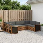 vidaXL Ensemble de canapé d'angle 7 Pièces Naturel et Anthracite