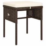 vidaXL Salon de jardin 6 Pièces avec coussins Marron Résine tressée