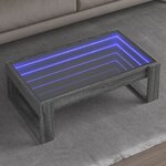 vidaXL Table basse avec LED infini sonoma gris 90x53x30 cm