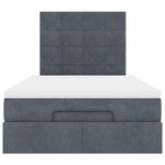 vidaXL Cadre de lit ottoman et matelas gris foncé 120x200 cm velours
