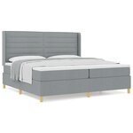 Lit avec matelas Box Spring vidaXL Gris clair 200x200 cm Tissu