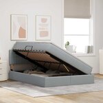 vidaXL Lit avec rangement et LED Gris clair 140 x 200 cm Polyester