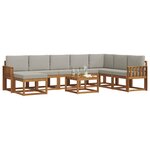 vidaXL Ensemble de canapés d'extérieur 9 Pièces Gris Naturel et Clair