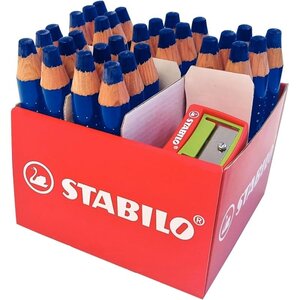 Maxi schoolpack carton x 30 STABILO MARKdry bleu + 2 taille-crayons STABILO