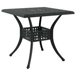 Set de Bistro de Jardin 3 Pièces en Fonte Aluminium Noir