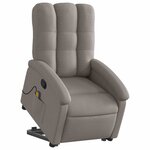 vidaXL Fauteuil inclinable de massage Taupe Tissu