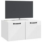 vidaXL Meuble TV mural Montage mural Blanc brillant 59 5 x 41 x 30 cm