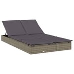 vidaXL Transat 2 places avec toit rond gris 211x112x140 cm