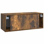vidaXL Meuble TV mural 78 5 x 31 x 30 cm Chêne fumé Bois d'ingénierie