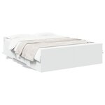 vidaXL Cadre de lit avec tiroirs sans matelas blanc 135x190 cm
