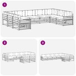 vidaXL Ensemble de canapés d'extérieur 9 Pièces Blanc et anthracite