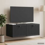 vidaXL Meuble TV mural Noir 78 5 x 41 x 30 cm Bois d'ingénierie
