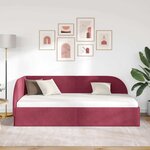 vidaXL Cadre de lit d'angle Rouge bordeaux 100 x 200 cm Velours
