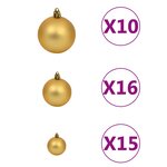 Vidaxl sapin de noël artificiel led boules flocons de neige vert 300cm