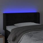 vidaXL Tête de lit à LED Noir 103x16x78/88 cm Velours