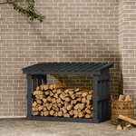 vidaXL Support pour bois de chauffage Gris 108x64 5x77 cm Bois de pin