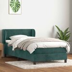 vidaXL Sommier à lattes de lit et matelas vert foncé 80x220 cm velours