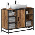 vidaXL Cabinet de salle de bain avec porte Bois Ancien 80 x 33 x 60 cm