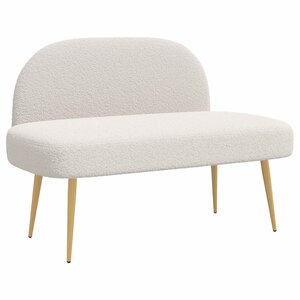 vidaXL Banc rembourré avec dossier Crème 110 x 60 x 76 cm Bouclé